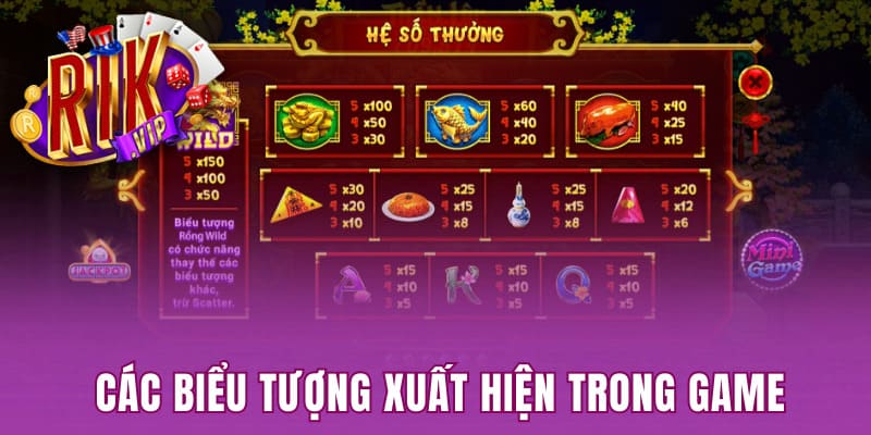 Tất cả biểu tượng thưởng có trong trò chơi