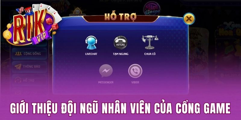 Giới thiệu đội ngũ nhân viên của cổng game