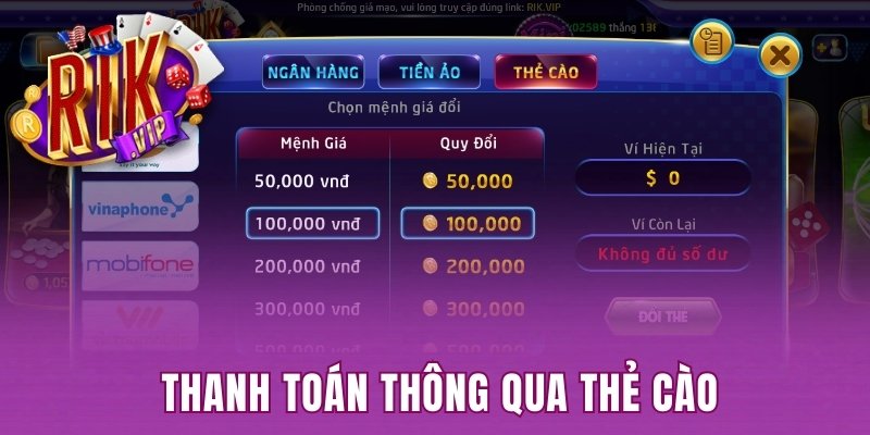 Thanh toán thông qua thẻ cào