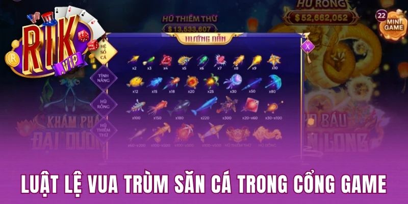 Tìm hiểu về luật lệ Vua săn cá tại cổng game